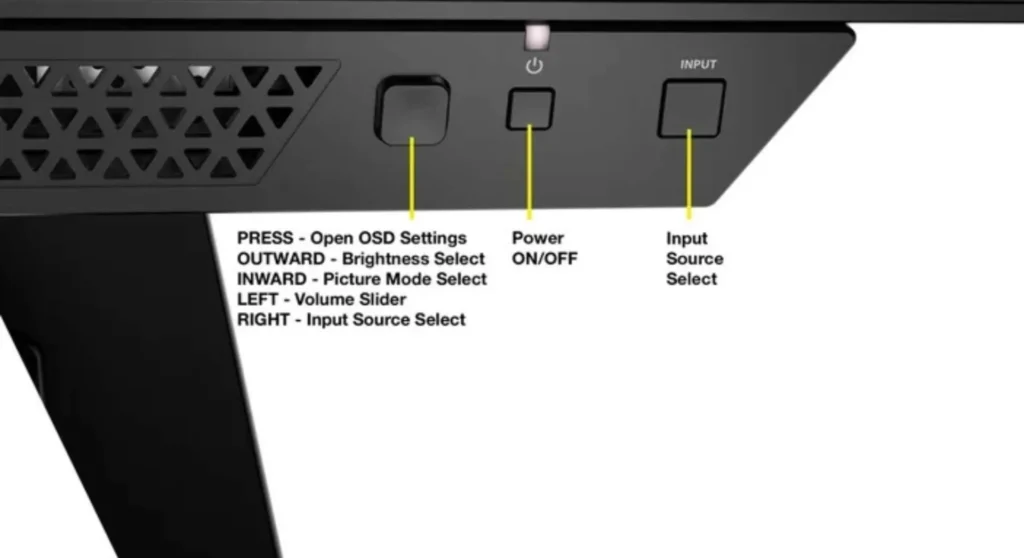 Monitor's OSD (On-Screen Display) 27QHD240OLED_Physical_Buttons