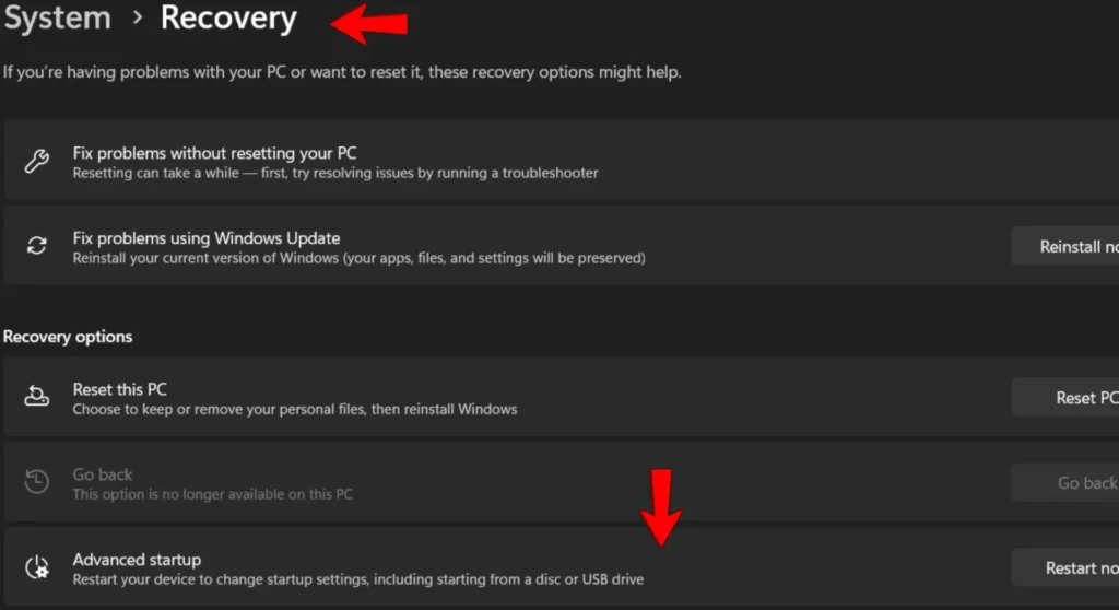 Perform a clean driver install in system's recovery section of a PC