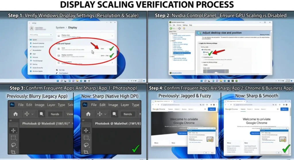 Steps to display scaling verification process in a one-split image